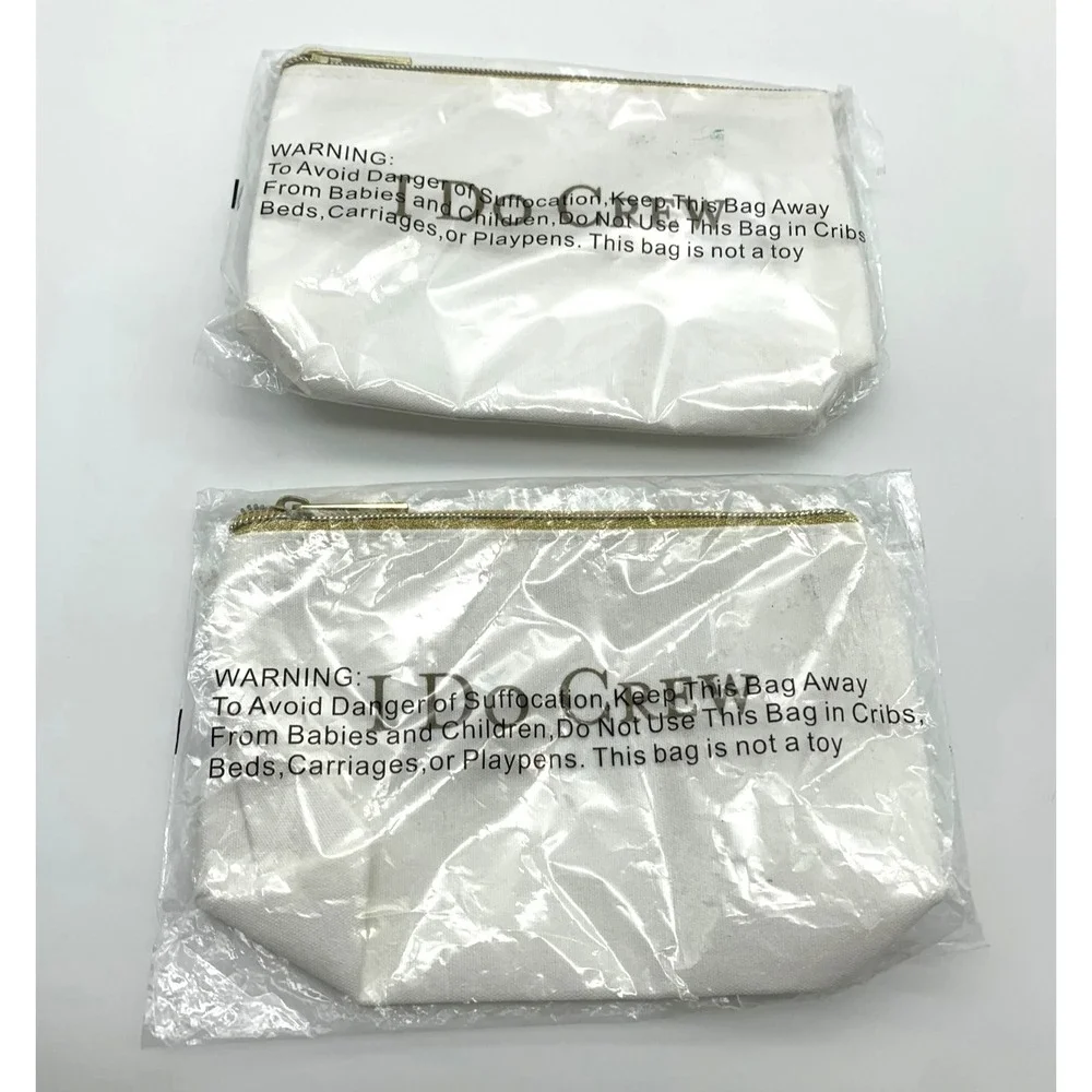I Do Crew Canvas Makeup Bags‎ Wedding Bridesmaid Bridal Party CosmeticBag